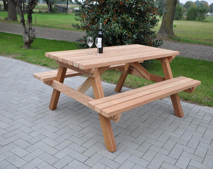 Picknicktafel hardhout | 160 cm x 180 cm